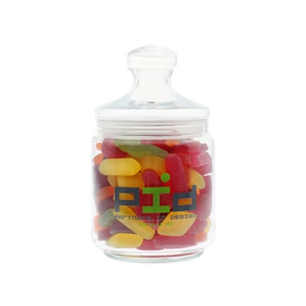 Snoeppotje van glas met klassieke uitstraling als weggevertje