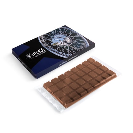 Chocoladereep met gepersonaliseerd doosje als relatiegeschenk