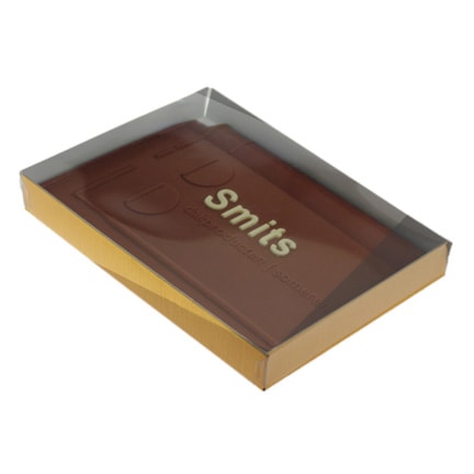 Bedrukte dakpan chocoladeplak met bedrijfslogo als give-away