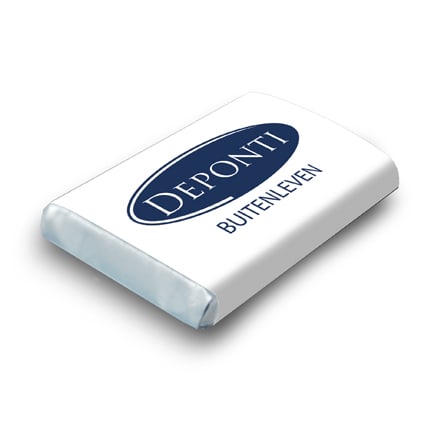 Bedrukte rechthoekige napolitains met logo voor bij de koffie of thee