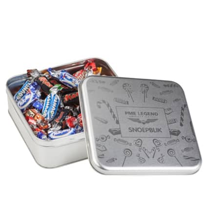 Gepersonaliseerd snoepblik als eindejaarsgeschenk voor uw klanten