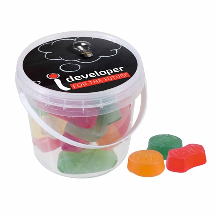 Snoepemmertje met logo als give-away aan relaties