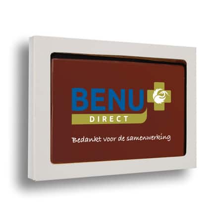 Chocoladeplak met logo als relatiegeschenk