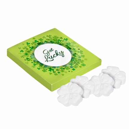 Doosje goodluck met logo als bedankje voor klanten