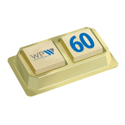2 bedrukte bonbons in een geschenkdoosje
