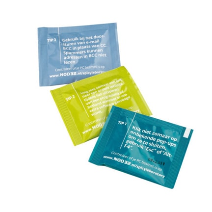 Gepersonaliseerd Sachet met 2 frisse pepermuntjes als give-away