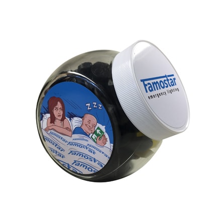 Snoeppot met bedrijfslogo als smaakvol promotiegeschenk