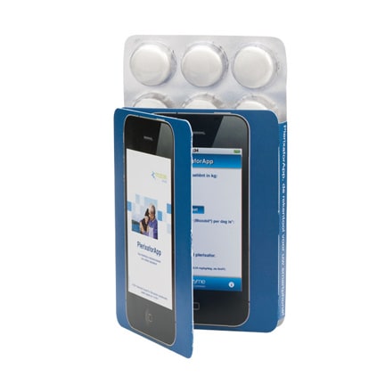 Bedrukte huls met Mentos gum blister als frisse give-away