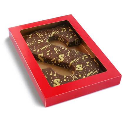 Decoratie chocoladeletter met of zonder logo als kadootje voor Sinterklaas