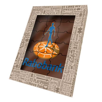 Chocoladepuzzel met logo als Kerstgeschenk voor klanten