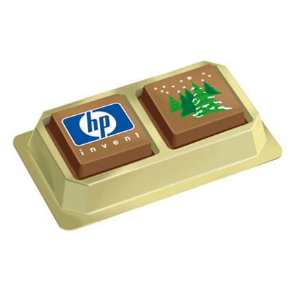 Logobonbons 2 stuks met logo als give-away voor Kerst