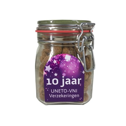 Sinterklaas snoeppot met pepernoten of strooigoed als weggevertje aan klanten