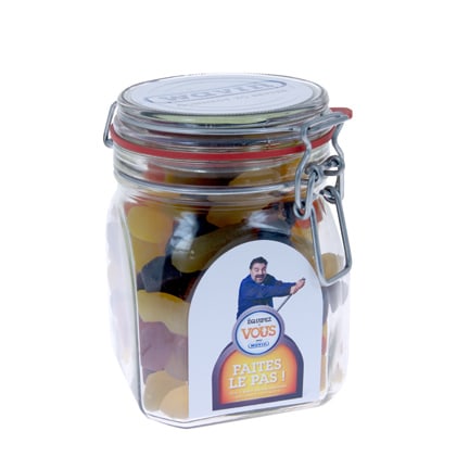 Heerlijk gevuld snoeppot met logo als give-away aan klanten