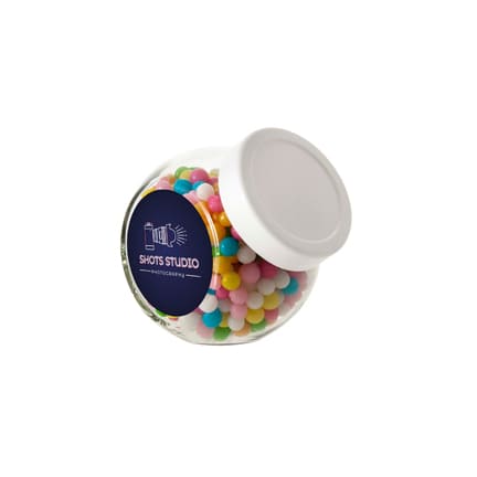 Snoeppotje met logo als smaakvol bedankje