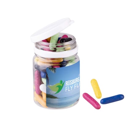 Dropstaafjes Snoeppotje met logo als zoet bedankje voor klanten