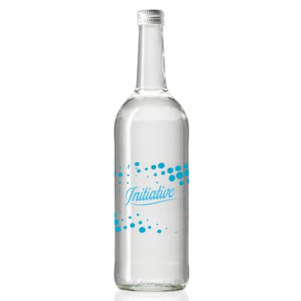 Grote glazen Waterfles met eigen label
