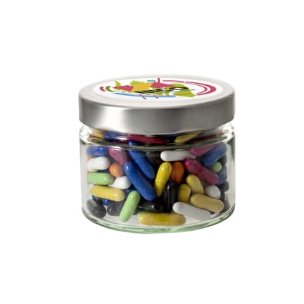 Snoeppotje dropstaafjes met logo als give-away