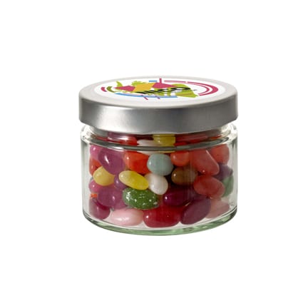 Snoeppotje jelly beans met logo als weggevertje