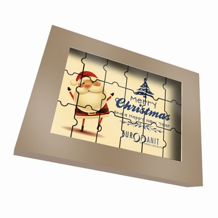 Chocoladepuzzel met logo als Eindejaarsgeschenk