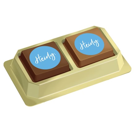 Pralines met logo als kadootje voor klanten