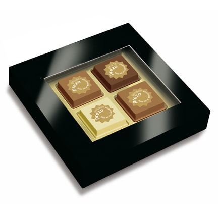 Pralines met logo versturen via de post