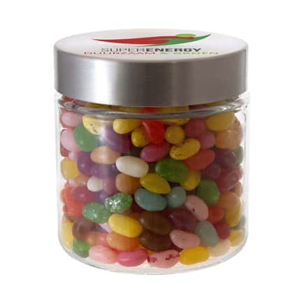 Snoeppot jelly beans met logo als smaakvol relatiegeschenk