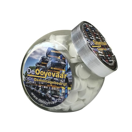 Pepermuntpot met logo als fris promotiegeschenk