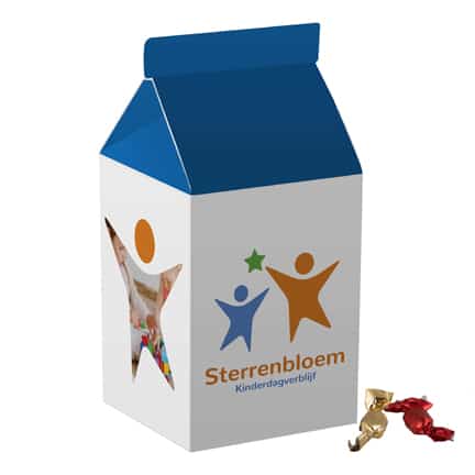 Gepersonaliseerd Melkpak zoet gevuld als relatiegeschenk
