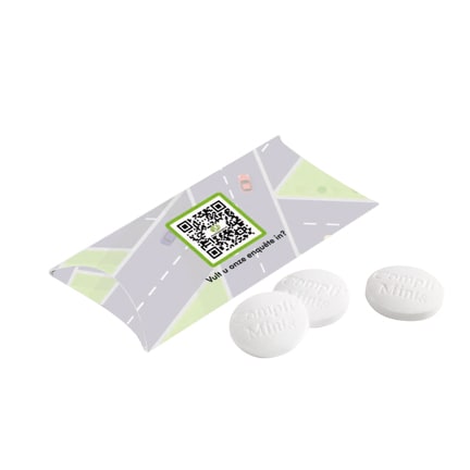 Pepermuntdoosje met logo als fris weggevertje