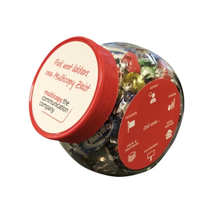 Snoeppot met logo Multicopy