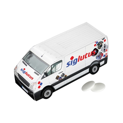 Bestelauto eigen logo met pepermunt