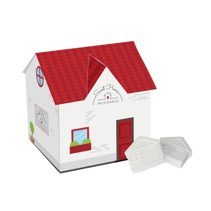 Pepermunthuisje met eigen ontwerp als frisse give-away