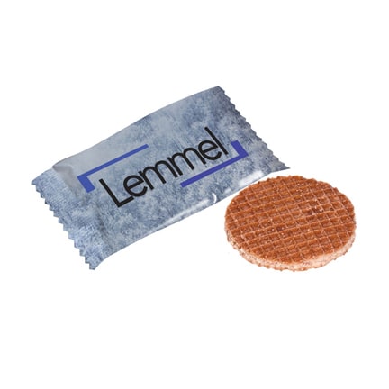 Mini stroopwafel in flowpack met logo