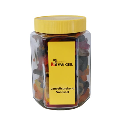 Logo snoeppot met winegums als promotionele give-away