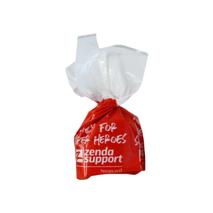 Logosnoepje als vulling van uw snoeppot met logo, dubbel reclame