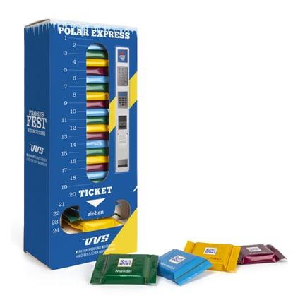 Promotionele advent dispenser met Ritter chocolaatjes