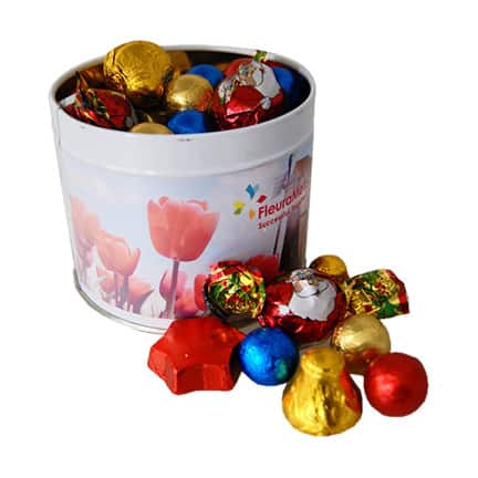 Kerst logoblik met chocolade Kerstvulling