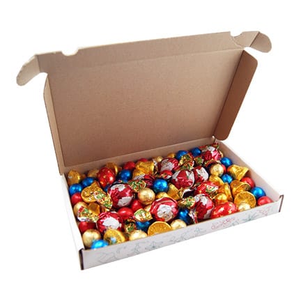 Kerstdoosje met Kerstchocolade per brievenbuspost voor thuiswerkers