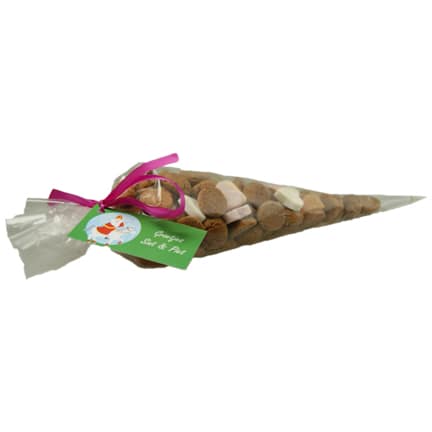 Puntzak kruidnootjes met logokaartje als Sintgeschenk