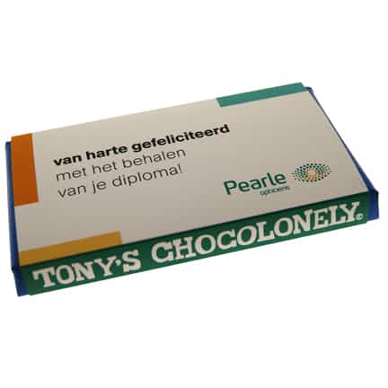 Tony's chocoladetablet met eigen logowikkel