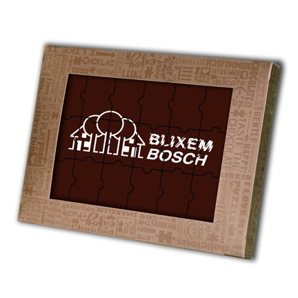 Logo chocoladepuzzel als brievenbusgeschenk voor relaties