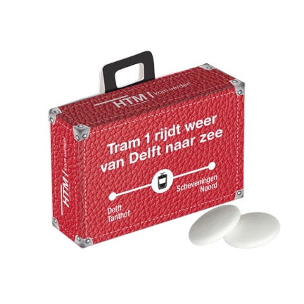 Pepermuntkoffertje met logo