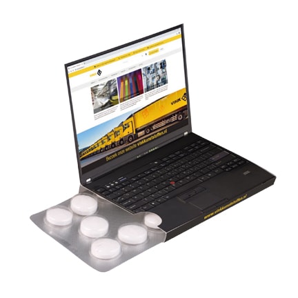 Pepermuntblister in bedrukte sleeve met eigen website