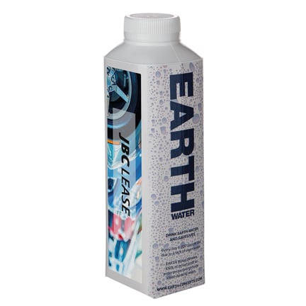 Kartonnen waterfles met eigen label