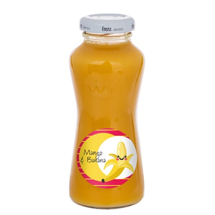 Gepersonaliseerd flesje gele smoothie met logo
