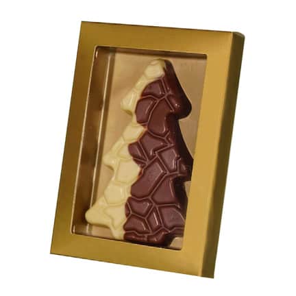 Chocoladekaart Kerstboom reliëf als Kerstgeschenk