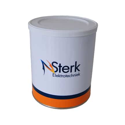 Snoepblik met eigen logowikkel als relatiegeschenk