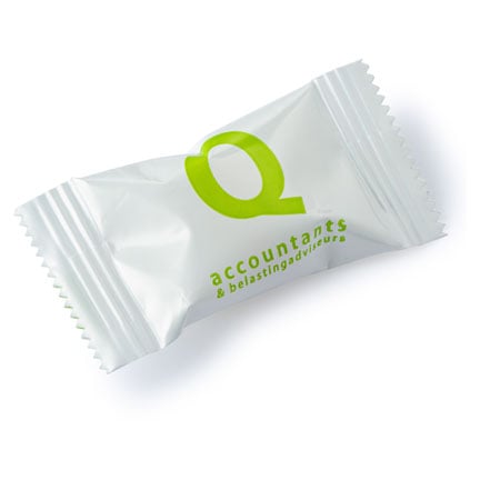 Flowpack pepermunt met eigen logo