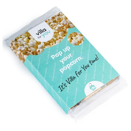 Magnetron popcorn met reclame sleeve