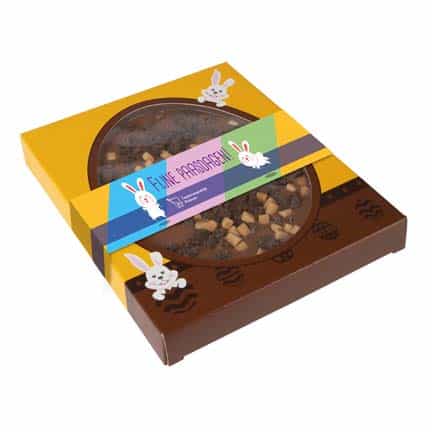Paasei chocoladekaart met logowikkel via de brievenbus